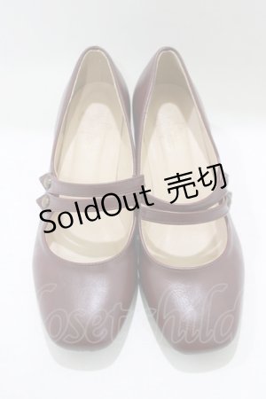 画像: an another angelus / 釦使いダブルストラップパンプス M/23.5cm Bordeaux H-25-10-08-082-CA-SH-NS-ZH