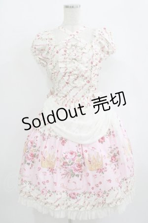 画像: metamorphose / プリンセスクラウンブーケワンピース Free オフ/ピンク H-25-10-08-008-ME-OP-NS-ZH