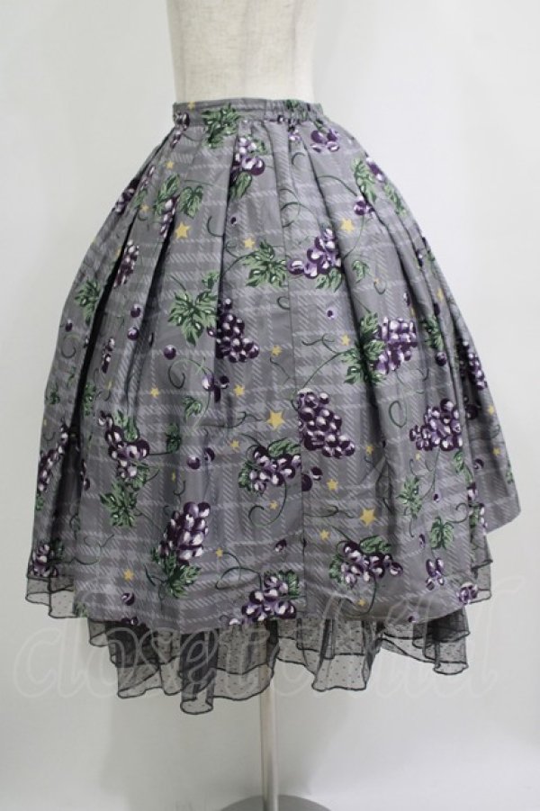 画像2: axes femme kawaii / ぶどう柄スカート M  H-25-10-08-009-AX-SK-NS-ZH (2)