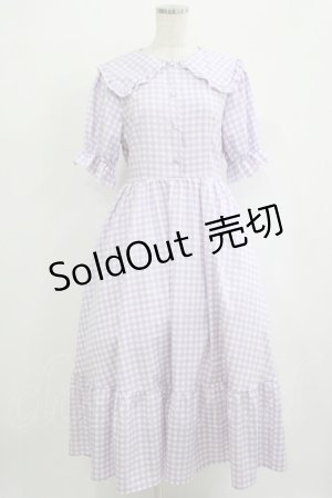 画像: m petit by misako / AOKデシンギンガムOP M ラベンダー H-25-10-08-011-LO-OP-NS-ZH