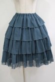 画像1: metamorphose / シフォンフリルスカート Free 紺 H-25-10-08-022-ME-SK-NS-ZH (1)
