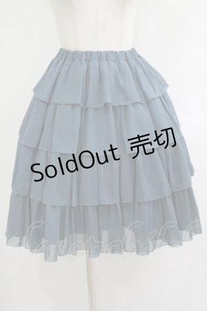 画像: metamorphose / シフォンフリルスカート Free 紺 H-25-10-08-022-ME-SK-NS-ZH