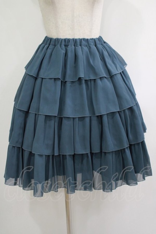 画像1: metamorphose / シフォンフリルスカート Free 紺 H-25-10-08-022-ME-SK-NS-ZH (1)
