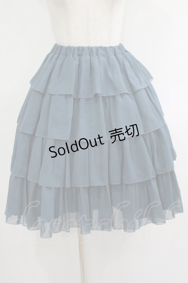 画像1: metamorphose / シフォンフリルスカート Free 紺 H-25-10-08-022-ME-SK-NS-ZH (1)