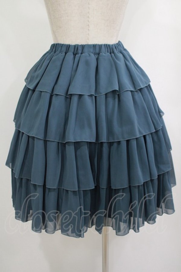 画像3: metamorphose / シフォンフリルスカート Free 紺 H-25-10-08-022-ME-SK-NS-ZH (3)
