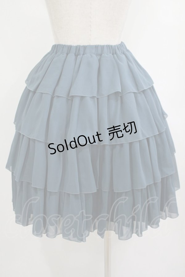 画像3: metamorphose / シフォンフリルスカート Free 紺 H-25-10-08-022-ME-SK-NS-ZH (3)
