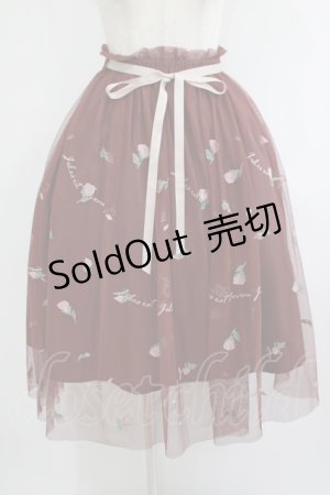 画像: an another angelus / フラワーロゴ刺繍チュールスカート Free Bordeaux H-25-10-08-023-CA-SK-NS-ZH