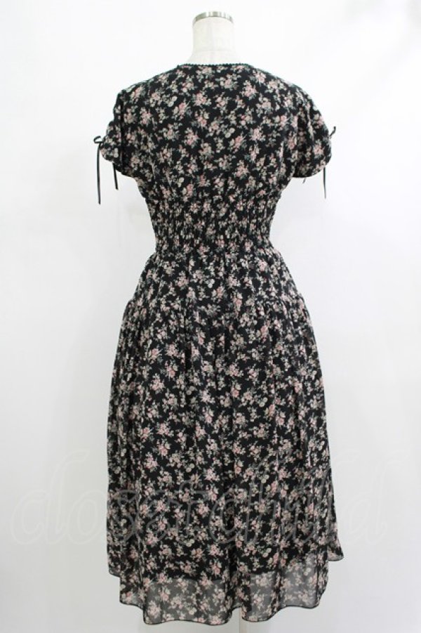 画像3: Maison de FLEUR Petite Robe / フラワープリントドレス S ブラック H-25-10-09-025-EL-OP-NS-ZH (3)