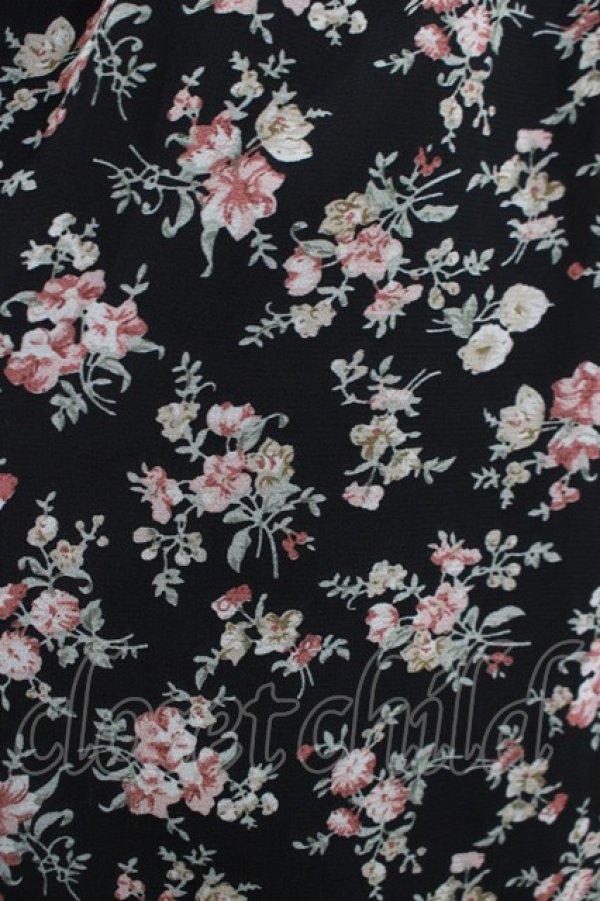画像4: Maison de FLEUR Petite Robe / フラワープリントドレス S ブラック H-25-10-09-025-EL-OP-NS-ZH (4)
