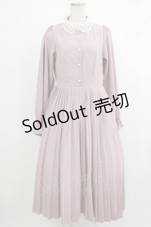 画像: m petit by misako / レース襟プリーツワンピース M ピンク H-25-10-09-029-LO-OP-NS-ZH