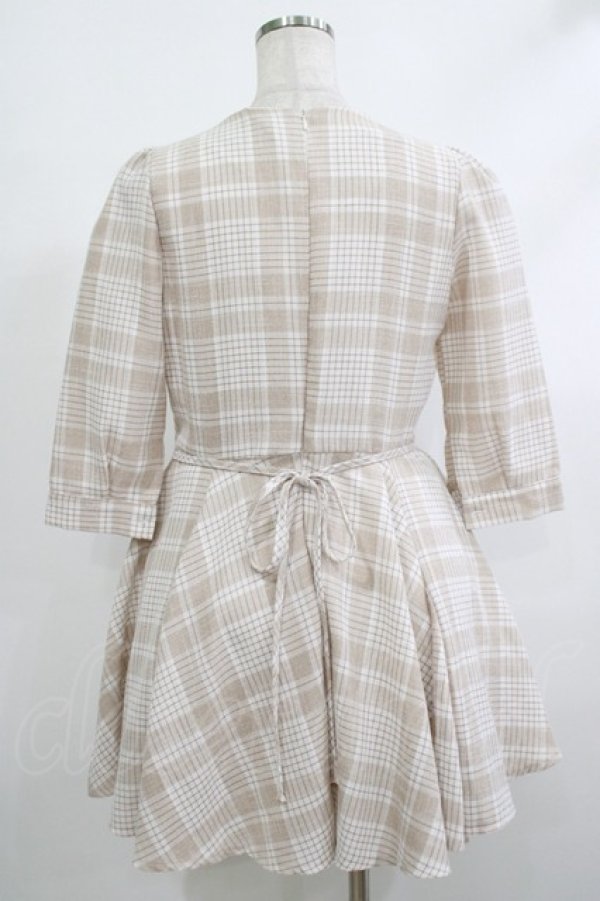 画像3: Rojita / チェックワンピース Free ベージュ H-25-10-09-034-LO-OP-NS-ZH (3)