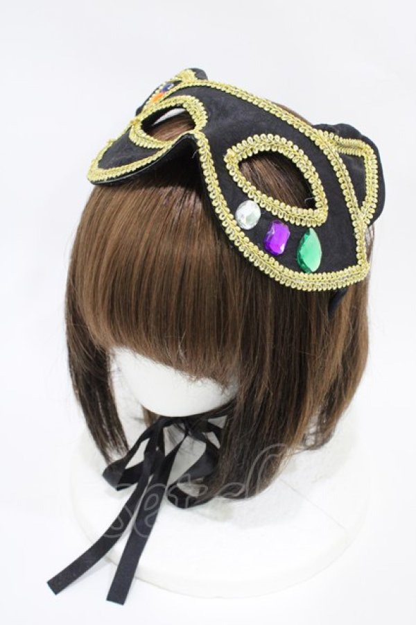 画像1: ATELIER　Ruby / Mask Headdress  黒 H-25-10-09-1001-EL-ZA-KB-ZH (1)