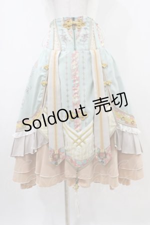 画像: Ozz oneste / 和チャイナハイウエストスカート  ミント H-25-10-09-1028-OO-SK-KB-ZH