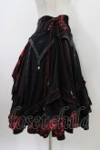 画像3: Ozz oneste / ジャガード切替フリルハイウエストスカート  黒×赤 H-25-10-09-1029-OO-SK-KB-ZH (3)