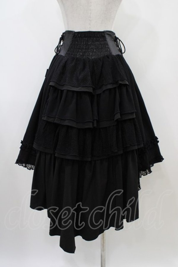 画像2: OZZ ANGELO / 地図柄フィッシュテールスカート  黒 H-25-10-09-1030-OO-SK-KB-ZH (2)