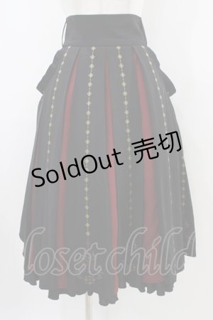 画像: Ozz oneste / 霧蝶刺繍入り袴風プリーツスカート  黒 H-25-10-09-1031-OO-SK-KB-ZH
