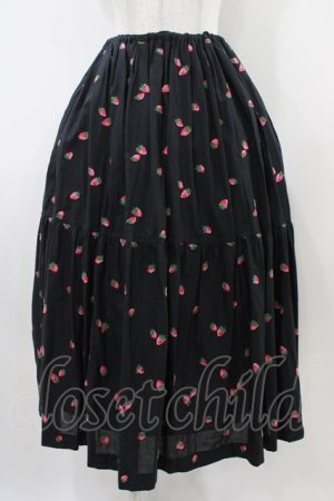 画像: Jane Marple / Very berries embroideryスカート  ブラック H-25-10-09-1032-JM-SK-KB-ZH