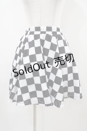 画像: ACDC RAG / フラッグチェックスカート　  黒×白 H-25-10-09-1039-PU-SK-KB-ZH