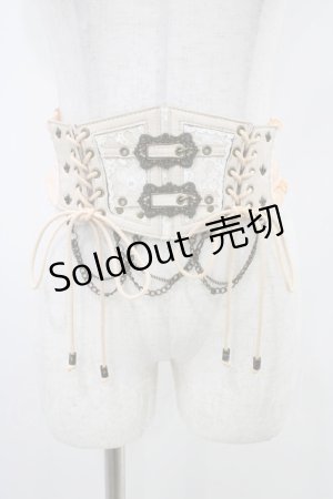 画像: Ozz oneste / コルセット風ゴムベルト  ベージュ H-25-10-09-1005-OO-ZA-KB-ZH