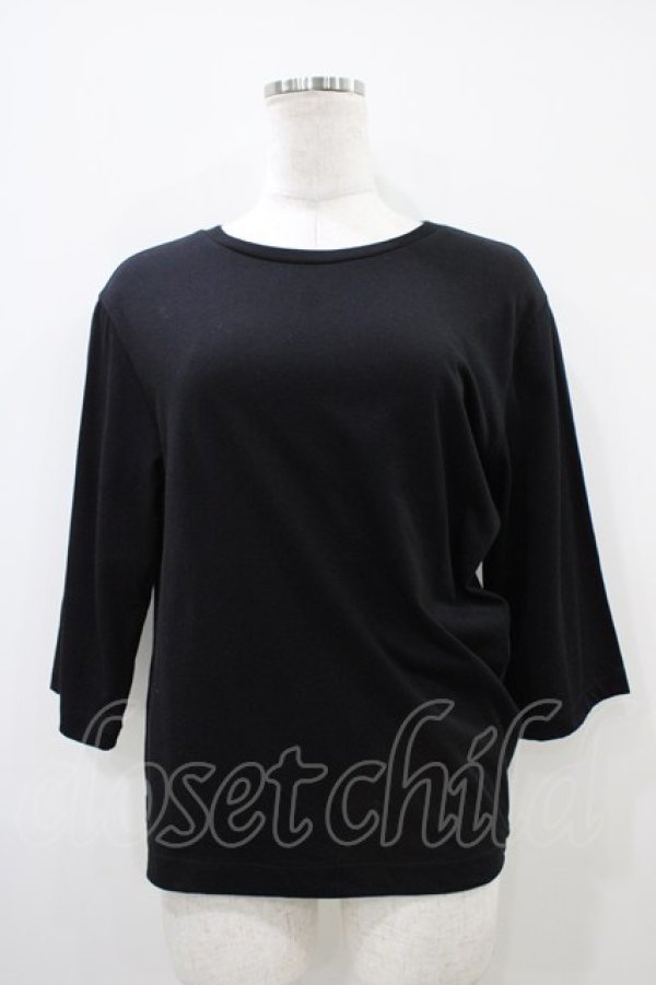 画像1: Jane Marple Dans Le Salon / ドレープヘムティーシャツ M ブラック H-25-10-09-1047-JM-TO-KB-ZH (1)