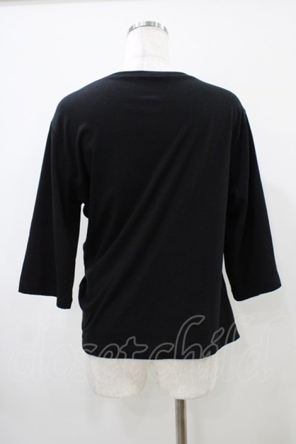 画像2: Jane Marple Dans Le Salon / ドレープヘムティーシャツ M ブラック H-25-10-09-1047-JM-TO-KB-ZH (2)