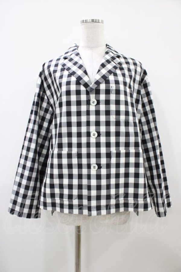 画像1: Jane Marple Dans Le Salon / Block checkペザントジャケット  ブラック H-25-10-09-1057-JM-JA-KB-ZH (1)