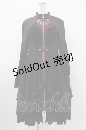 画像: Ozz oneste / レイヤード風ワンピース  黒×赤 H-25-10-09-1025-OO-SK-KB-ZH