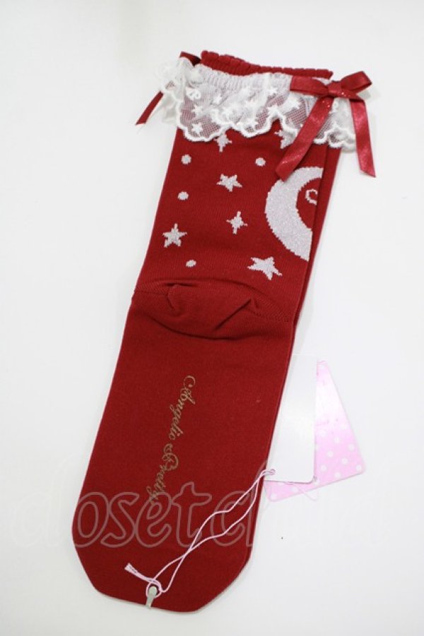 画像2: Angelic Pretty / Dreamy Starクルー丈ソックス FREE ワイン H-25-10-09-066-AP-ZA-YZ-ZH (2)
