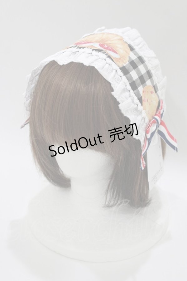 画像1: Angelic Pretty / いちごBread Bakeryヘッドドレス  ブラック H-25-10-09-079-AP-AC-NS-ZH (1)
