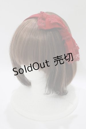画像: Innocent World / 梨地のドットレースカチューシャ  レッド H-25-10-09-080-IW-AC-NS-ZH