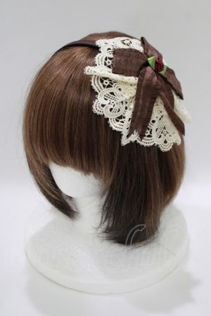 画像: Innocent World / 小花サテンフリルカチューシャ  ショコラ H-25-10-09-083-IW-AC-NS-ZH
