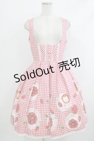 画像: Innocent World / ストロベリータルトコルセットジャンパースカート M レッド H-25-10-09-011-IW-OP-NS-ZH