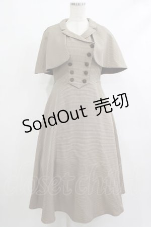 画像: an another angelus / ケープ付きダブル釦ジャンパースカート Free BEIGE×BR H-25-10-09-020-CA-OP-NS-ZH