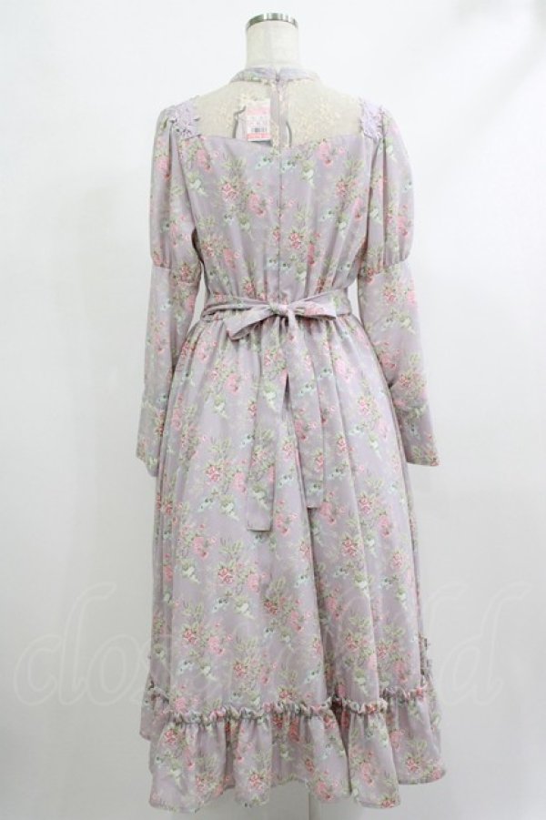 画像3: Kurumi Collaboration / 花柄クラシカルワンピース LL ラベンダー H-25-10-09-023-GO-OP-NS-ZH (3)