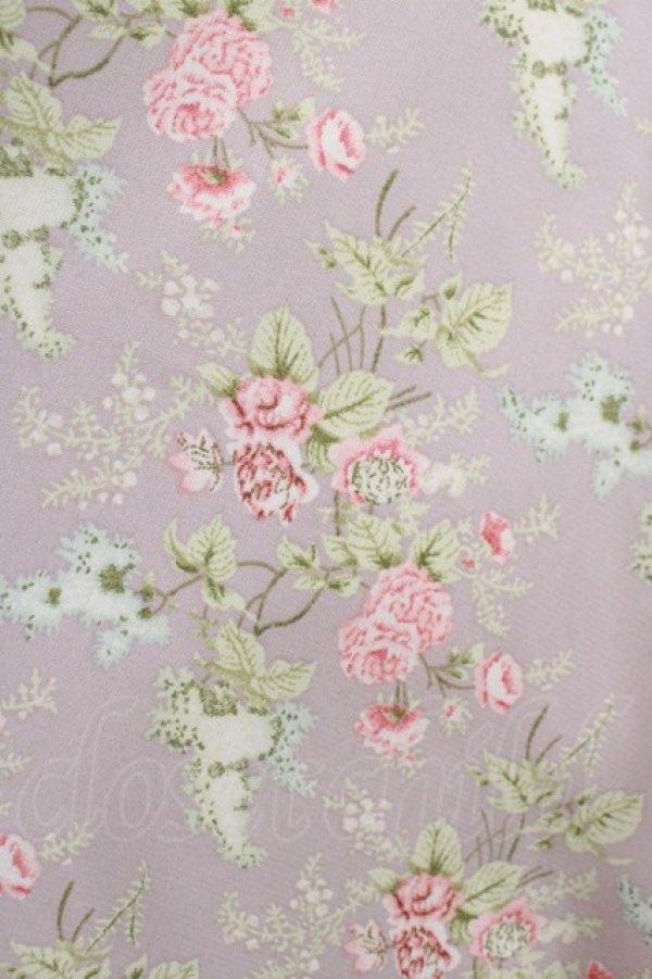 画像4: Kurumi Collaboration / 花柄クラシカルワンピース LL ラベンダー H-25-10-09-023-GO-OP-NS-ZH (4)