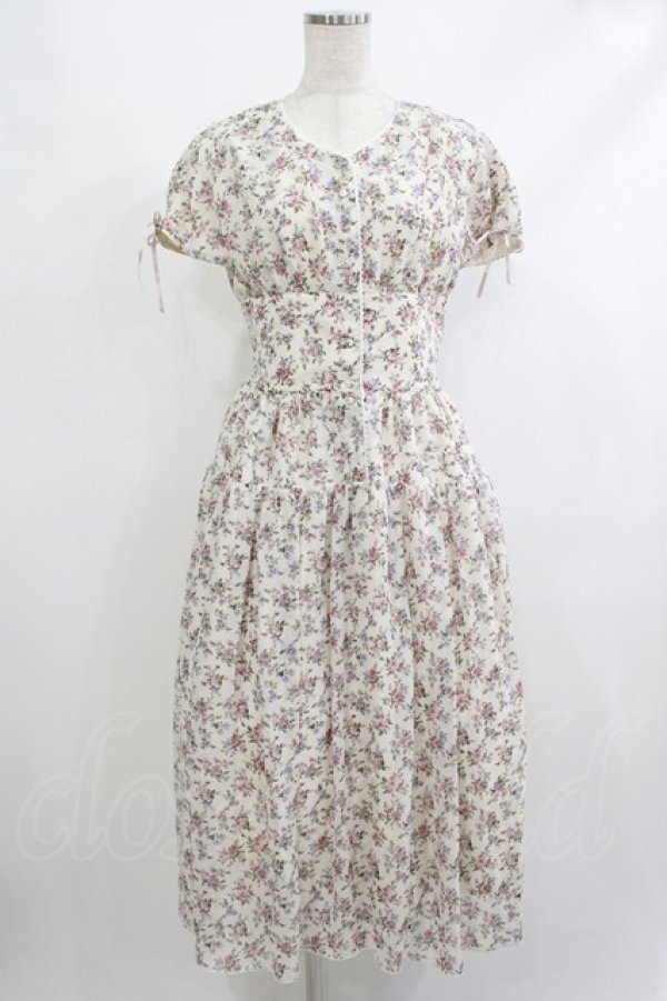 画像1: Maison de FLEUR Petite Robe / フラワープリントドレス S オフ H-25-10-09-024-EL-OP-NS-ZH (1)