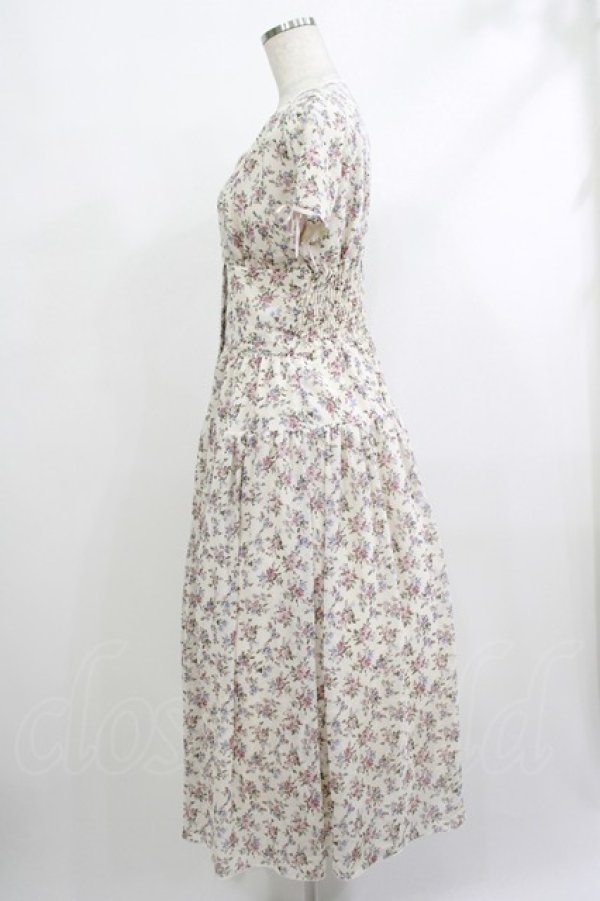 画像2: Maison de FLEUR Petite Robe / フラワープリントドレス S オフ H-25-10-09-024-EL-OP-NS-ZH (2)