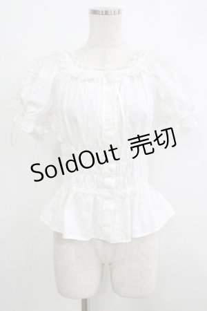 画像: Angelic Pretty / レースアップオフショルダーブラウス Free オフ H-25-10-10-033-AP-BL-NS-ZH