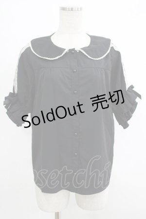 画像: MA*RS / 袖はしごレースブラウス Free ブラック H-25-10-10-035-EL-BL-NS-ZH