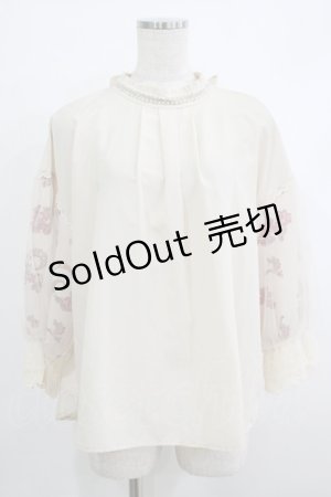 画像: axes femme / ミュシャ チュール袖ブラウス M アイボリー H-25-10-10-038-AX-BL-NS-ZH