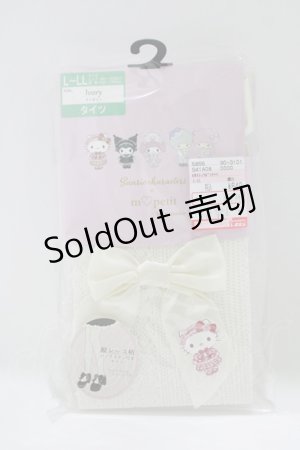 画像: m petit by misako / AMキティリボンタイツ L~LL オフ H-25-10-10-047-LO-ZA-NS-ZH