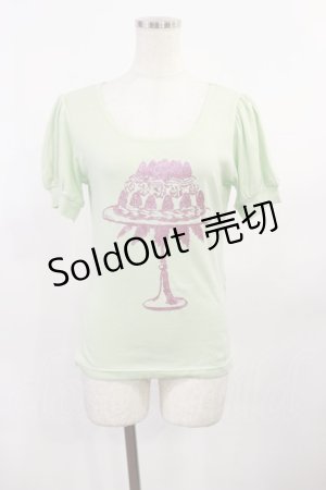 画像: Emily Temple cute / ケーキプリントカットソー  ミント×ピンク H-25-10-10-1011-ET-TO-KB-ZH