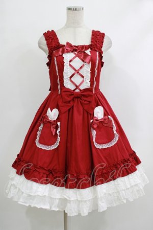 画像: Angelic Pretty / Lovely BunnyジャンパースカートSET Free ワイン H-25-10-10-092-AP-OP-NS-ZH