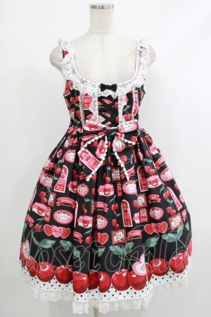 画像: Angelic Pretty / Cherry Jam Labelジャンパースカート Free ブラック H-25-10-10-008-AP-OP-NS-ZH