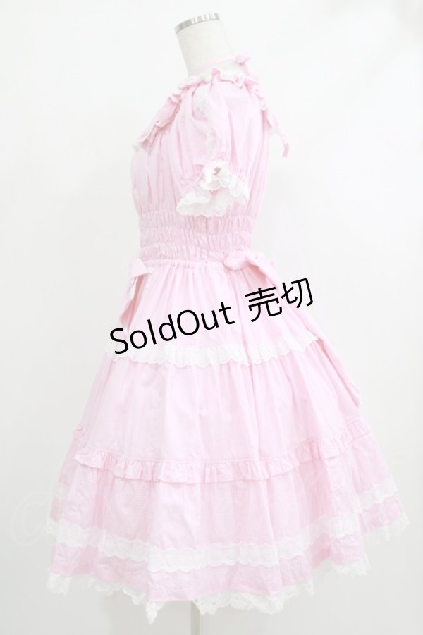 画像2: Angelic Pretty / Eternal Doll半袖ワンピース(小ギンガム) Free ピンク H-25-10-10-009-AP-OP-NS-ZH (2)