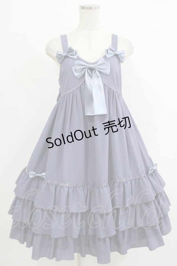 画像1: metamorphose / Ribbonベビードールジャンパースカート Free ブルー H-25-10-10-012-ME-OP-NS-ZH (1)