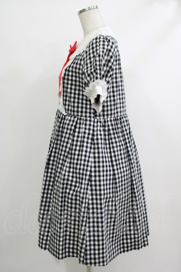 画像2: Nile Perch / ギンガムチェックワンピース Free ブラック H-25-10-10-018-LO-OP-NS-ZH (2)