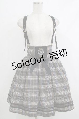 画像: Amavel / チェック配色エンブレム刺繍スカート Free ブラック H-25-10-10-019-CA-SK-NS-ZH