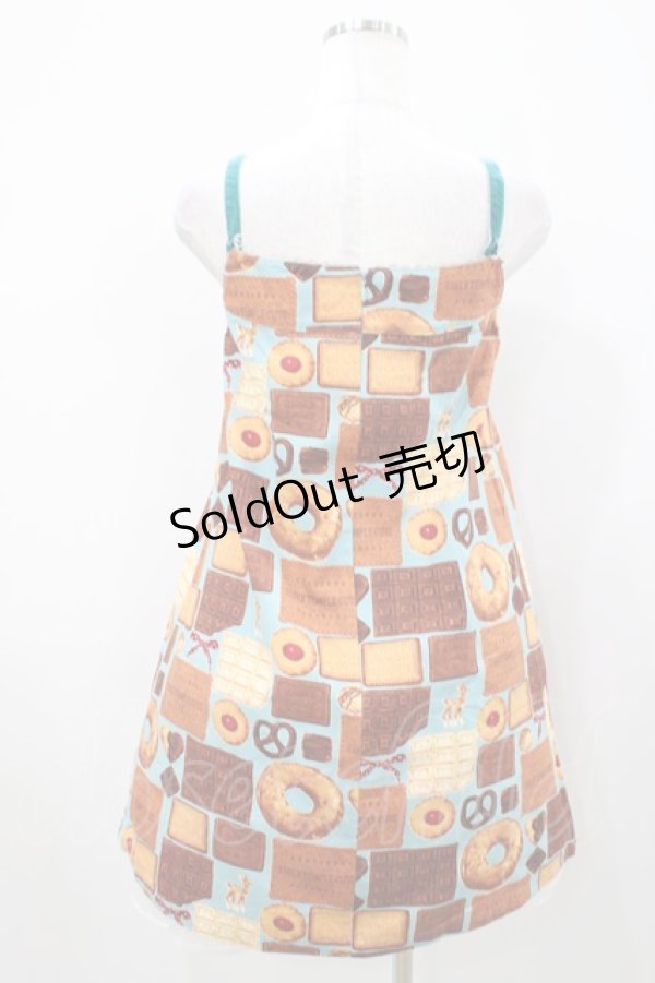 画像2: Emily Temple cute / ビスケット＆チョコノースリーブワンピース  サックス H-25-10-11-034-ET-OP-KB-ZH (2)