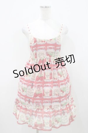 画像: Emily Temple cute / ジャム瓶ノースリーブワンピース  アカ H-25-10-11-035-ET-OP-KB-ZH